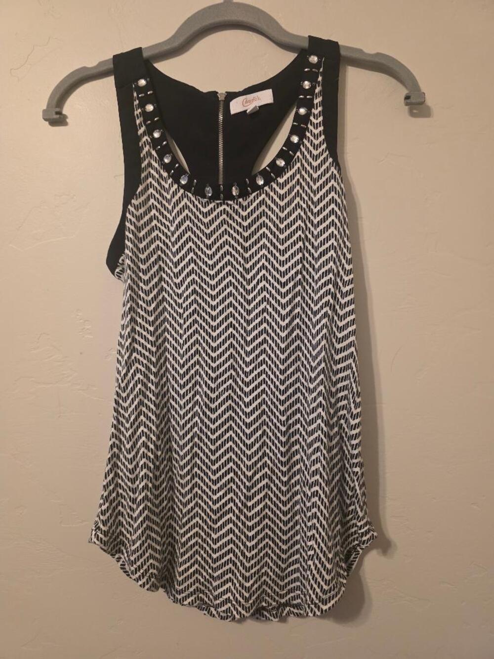 Candie’s Chevron Rhinestone Tank Top XS